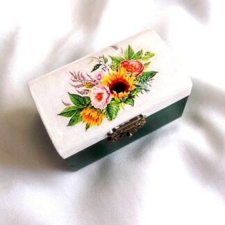 cutie de lemn cu flori colorate 38722