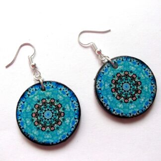 cercei lemn  cu mandala 40753