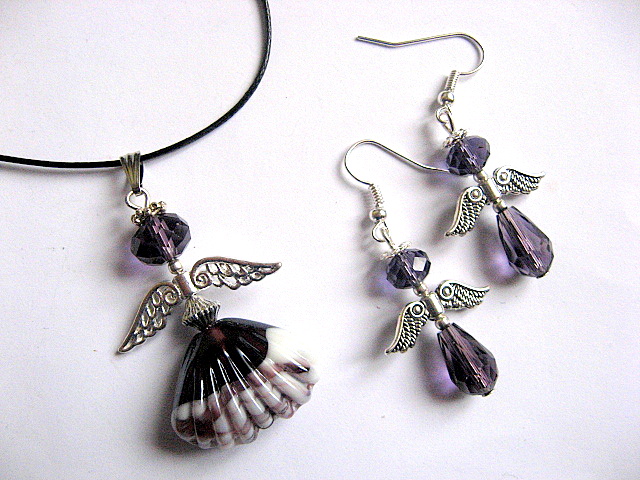 set colier si cercei cu ingerasi 30346