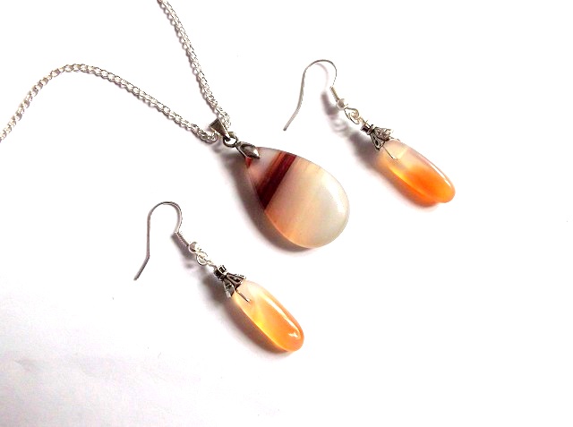 Set pandant si cercei cu agate 34298