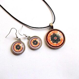 set  bijuterii sticla  cu mandala 33617