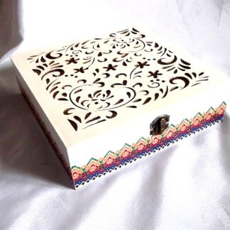 cutie lemn cu model floral traditional 45227