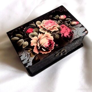 Cutie din lemn tip carte cu trandafiri 45569