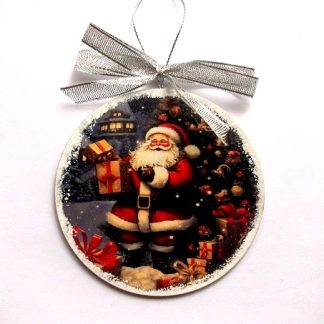 glob pe lemn cu mos craciun 47213