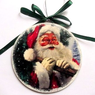 glob pe lemn cu mos craciun 47217