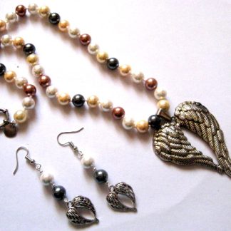 set colier si cercei cu perle mallorca 50940