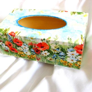 Cutie lemn pt servetele de hartie cu maci 52183