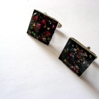 butoni camasa cu rasina cu pietricele multicolore 52382