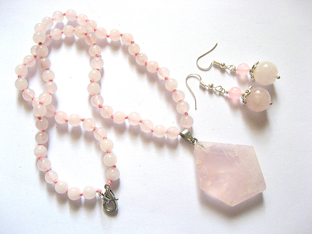 set bijuterii cu cuart roz 52555