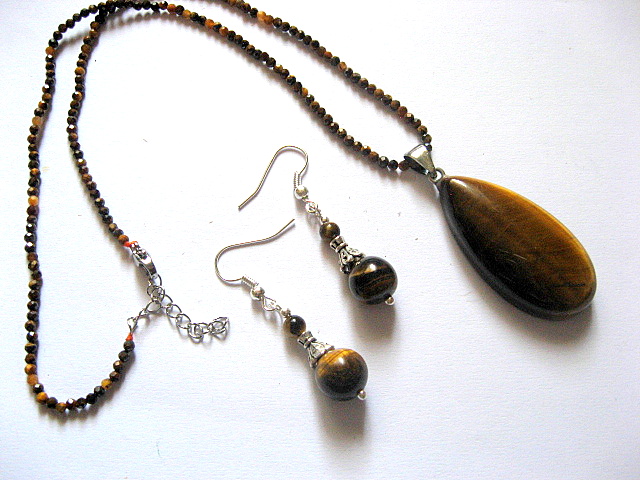 set bijuterii cu ochi de tigru 52561