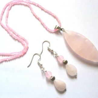 Set bijuterii cuart roz 52562